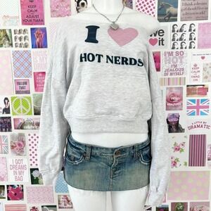 y2k i heart hot nerds cropped sweatshirt size S/M